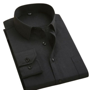 QISHA Men's Business Formal or Business Casual Long Sleeves Solid Color Dress Shirt - Divine Inspiration Styles