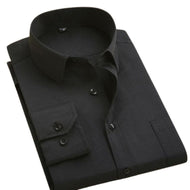 QISHA Men's Business Formal or Business Casual Long Sleeves Solid Color Dress Shirt - Divine Inspiration Styles