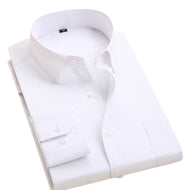 QISHA Men's Business Formal or Business Casual Long Sleeves Solid Color Dress Shirt - Divine Inspiration Styles