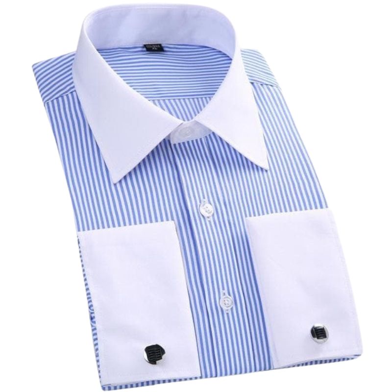 QISHA Men's Long Sleeves Dress Shirt with Cufflinks Included - Divine Inspiration Styles