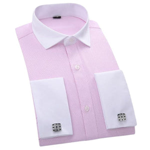 QISHA Men's Long Sleeves Dress Shirt with Cufflinks Included - Divine Inspiration Styles