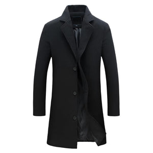 BRADFORD Design Collection Men's Fashion Premium Quality Long Wool Blend Solid Coat - Divine Inspiration Styles