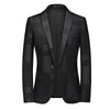 CGSUITS Men's Fashion Luxury Style Plaid Design Jacquard Blazer Suit Jacket