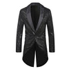 PARKLEES Men's Fashion Shiny Gold Sequin Glitter Fancy Embellished Long Tuxedo Blazer Jacket - Divine Inspiration Styles