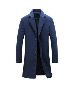 BRADFORD Design Collection Men's Fashion Premium Quality Long Wool Blend Solid Coat - Divine Inspiration Styles