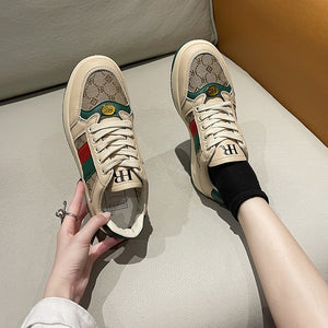 HARLEY Women's Fashion Luxury Sporty Canvas Double Stripes Sneaker Shoes - Divine Inspiration Styles