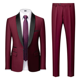 BRADLEY VIP SUITS Men's Fashion Formal 2 Piece & 3 Piece Tuxedo (Jacket + Pants + Vest) Navy Blue & Black Suit Set - Divine Inspiration Styles