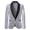 PARKLEES Men's Fashion Premium Quality Shiny Black Gold Silver Sequin Glitter Fancy Embellished Blazer Jacket - Divine Inspiration Styles