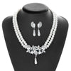 BELLA Design Women's Fine Fashion Vintage Flower Rhinestones & Beads Pearl Jewelry Set