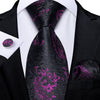 DBG VIP Design Collection Men's Fashion Luxury Purple Red Blue 100% Premium Quality Silk Tie Set - Divine Inspiration Styles