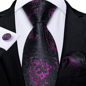 DBG VIP Design Collection Men's Fashion Luxury Purple Red Blue 100% Premium Quality Silk Tie Set - Divine Inspiration Styles