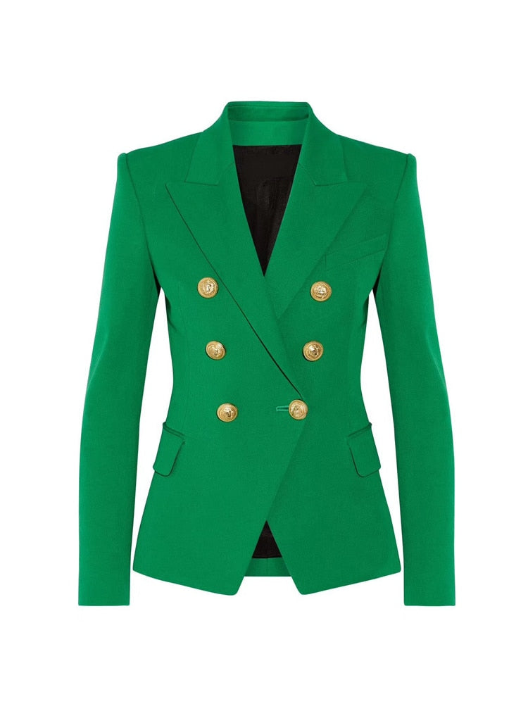 HIGHSTREET Women's Elegant Stylish Fashion Solid Color Office Business Casual Professional Style Green Blazer Jacket Green / 4XL HIGHSTREET Women's Elegant Stylish Fashion Solid Color Office Business Casual Professional Style Green Blazer Jacket Green / 4XL
