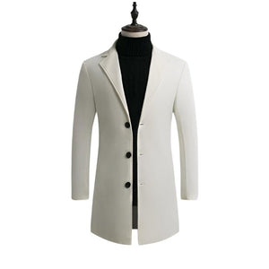 BRADFORD Design Collection Men's Fashion Premium Quality Long Wool Blend Solid Coat - Divine Inspiration Styles