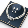 BELLA Design Women's Fine Fashion Vintage Flower Rhinestones & Beads Pearl Jewelry Set