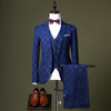 TQSUITS Men's Premium Quality Jacket Vest & Pants 3PCS Formal Wear Suit Set