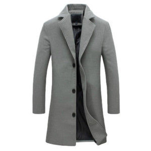 BRADFORD Design Collection Men's Fashion Premium Quality Long Wool Blend Solid Coat - Divine Inspiration Styles