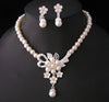 BELLA Design Women's Fine Fashion Vintage Bouquet of Flowers Rhinestones & Beads Pearl Jewelry Set
