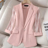 GRACE Design Women's Fashion Solid Color One Button Blazer Suit Jacket - Divine Inspiration Styles