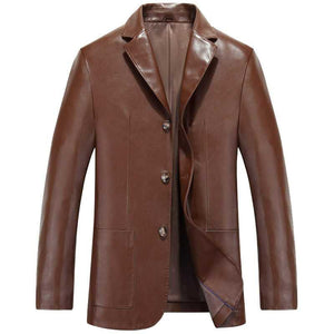 BRADLEY Men's Fashion Premium Quality 100% Genuine Leather Style Black Blazer Suit Jacket - Divine Inspiration Styles