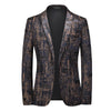 CGSUITS Men's Fashion Luxury Style Plaid Design Jacquard Blazer Suit Jacket