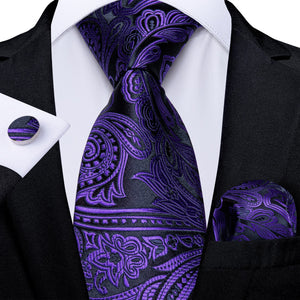 DBG VIP Design Collection Men's Fashion Luxury Purple Red Blue 100% Premium Quality Silk Tie Set - Divine Inspiration Styles