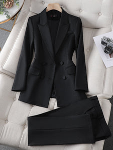 CAROLINE Design Collection Women's Elegant Stylish Fashion Office Blazer Jacket & Pants Suit Set - Divine Inspiration Styles