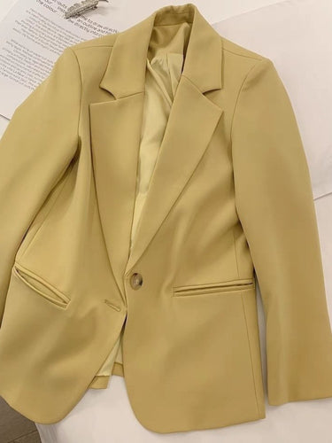 PEONY SUITS Women's Elegant Stylish Fashion Office Professional Solid Color Blazer Jacket - Divine Inspiration Styles