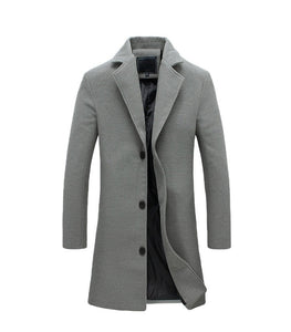 BRADFORD Design Collection Men's Fashion Premium Quality Long Wool Blend Solid Coat - Divine Inspiration Styles