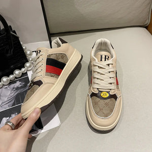HARLEY Women's Fashion Luxury Sporty Canvas Double Stripes Sneaker Shoes - Divine Inspiration Styles