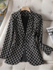 CAROLINE Design Collection Women's Elegant Stylish Fashion Office Professional Woven Plaid Blazer Jacket - Divine Inspiration Styles