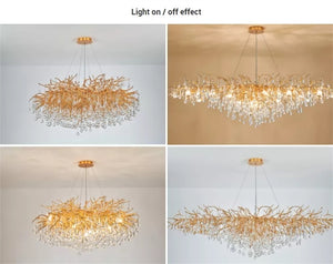ZHI Modern Luxury Art Design LED Crystal Chandelier Lamp for Home or Office Lighting & Decorations - Divine Inspiration Styles