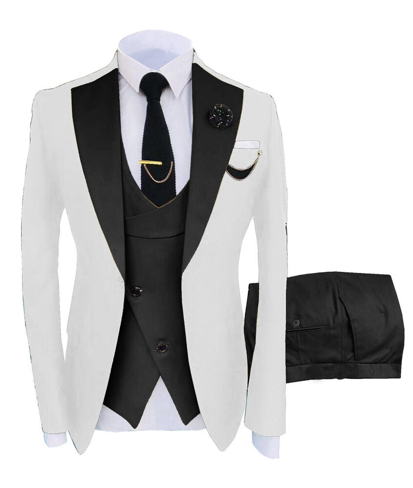 Men's Brown Groomsmen 3 Piece Fashion Formal Suit Slim Fit One Button  Wedding Dinner Wear Suit - Etsy Sweden
