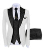 KENTON SUITS Men's Fashion Formal 3 Piece Tuxedo (Jacket + Pants + Vest) White & Champagne Suit Set - Divine Inspiration Styles