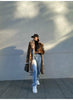 LAUTARO Women's Fine Fashion Brown Leopard Print Luxury Style Long Faux Fur Plush Coat Jacket - Divine Inspiration Styles