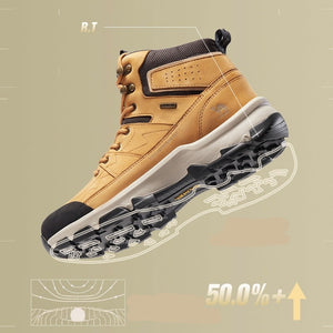 GOLDEN CARMEL Men's Sports Fashion Premium Quality Genuine Leather Outdoors Sports Sneaker Boot Shoes - Divine Inspiration Styles