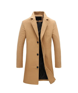 BRADFORD Design Collection Men's Fashion Premium Quality Long Wool Blend Solid Coat - Divine Inspiration Styles
