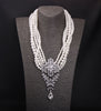 BELLA Design Women's Luxury Style Fashion Vintage Flower Rhinestones & Beads Multi-Layer Pearl Necklace Jewelry