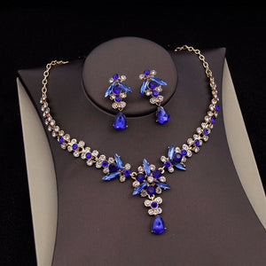 CM Women's Fashion Elegant Royal Queen Bridal Tiara Crown Earrings Necklace Jewelry Sets - Divine Inspiration Styles