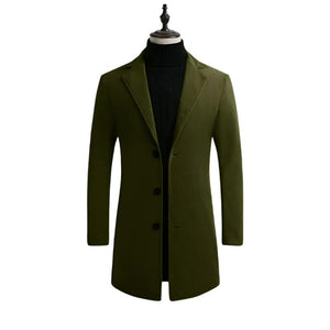BRADFORD Design Collection Men's Fashion Premium Quality Long Wool Blend Solid Coat - Divine Inspiration Styles