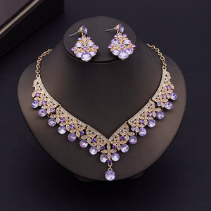 CM Women's Fashion Elegant Stylish Royal Queen Bridal Tiara Crown Earrings Necklace Jewelry Set - Divine Inspiration Styles