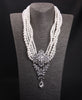BELLA Design Women's Luxury Style Fashion Vintage Flower Rhinestones & Beads Multi-Layer Pearl Necklace Jewelry