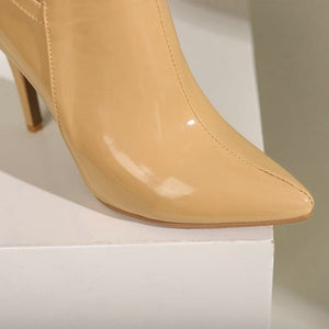 HARTFORD Design Women's Stylish Elegant Fashion Glossy Leather Stiletto Boot Shoes - Divine Inspiration Styles