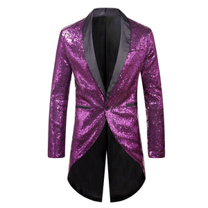 PARKLEES Men's Fashion Premium Quality Shiny Black Gold Silver Sequin Glitter Fancy Embellished Blazer Jacket - Divine Inspiration Styles