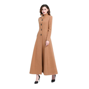 SARA Design Women's Fine Fashion Elegant Luxury Style Long Wool Coat Jacket - Divine Inspiration Styles