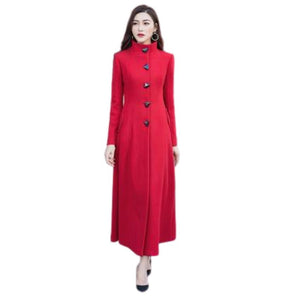 SARA Design Women's Fine Fashion Elegant Luxury Style Long Wool Coat Jacket - Divine Inspiration Styles