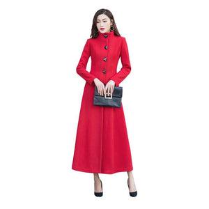 SARA Design Women's Fine Fashion Elegant Luxury Style Long Wool Coat Jacket - Divine Inspiration Styles