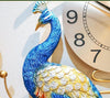 SCHTECH Golden Blue Peacock Nordic Modern Design Wall Clock for Home Decorations - Divine Inspiration Styles