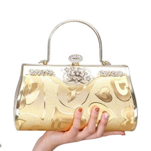 SEKU Design Women's Fashion Elegant Gold Tone Metallic Clutch Handbag - Divine Inspiration Styles