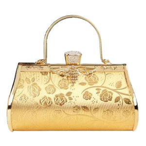 SEKU Design Women's Fashion Elegant Gold Tone Metallic Clutch Handbag - Divine Inspiration Styles