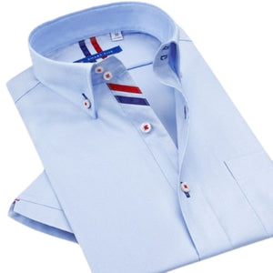 SMART FIVE Men's Fashion Business Casual Luxury Style Premium Top Quality Short Sleeves Dress Shirt - Divine Inspiration Styles